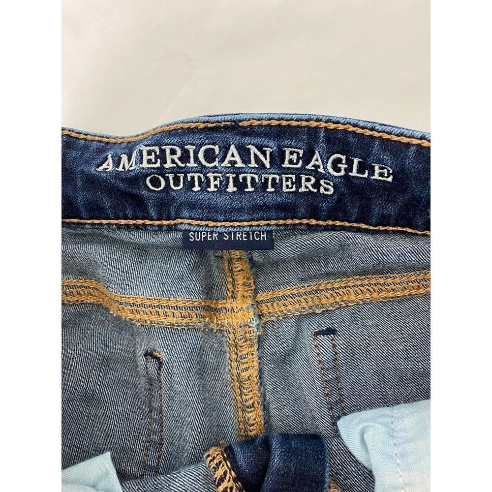 American Eagle Cut-Off Shorts Midi Blue - Size 00 - Picture 4 of 8